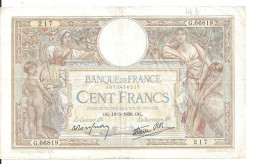 FRANCE 100 FRANCS 1939 VG++ P 86 B - 100 F 1908-1939 ''Luc Olivier Merson''