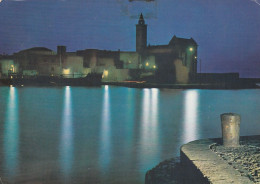 T4164 Trani (BAT) - Panorama Notturno Con Duomo E Porto - Notte Nuit Night Nacht Noche / Viaggiata 1976 - Trani