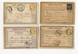 !!! LOT DE 4 CARTES PRECURSEUR CERES ET SAGE CACHETS DE BOUGE CHAMBALUD, MOIRANS, VIENNE ET VIF (ISERE) - Cartes Précurseurs