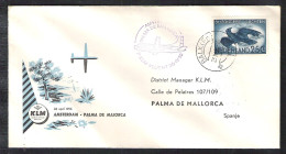 First KLM Flight Amsterdam-Palma De Mallorca 26-4-1956 - Poste Aérienne