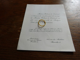I20-12 Invitation M Ysebrant De Lendonck  Melle De Radiguès Saint Guédal De Chennevière   1966 - Wedding