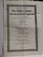 Sonetto Wedding Nozze ANGELI - PAOLIERI, Avv. Stefano Ricci, Todi 1839. - Boda