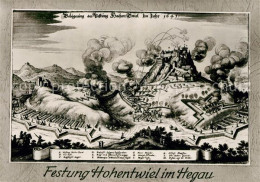 73159899 Hohentwiel Festungsbelagerung 1641 Zeichnung Der Schlacht Hohentwiel - Singen A. Hohentwiel