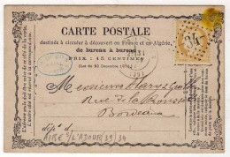 !!! CARTE PRECURSEUR CERES CACHET DE AIRE SUR ADOUR (LANDES) 1873 - Cartes Précurseurs