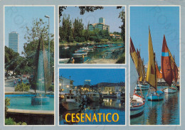 CARTOLINA  CESENATICO,CESENA,EMILIA ROMAGNA-RIVIERA ADRIATICA-SPIAGGIA,MARE,SOLE,VACANZA,BARCHE A VELA,VIAGGIATA 1984 - Cesena