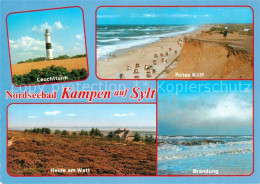 73158740 Kampen Sylt Leuchtturm Rotes Kliff Strand Heide Am Watt Brandung Kampen - Sonstige & Ohne Zuordnung