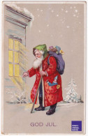 Joyeux Noël CPA 1915s Santa Claus Père Hiver Cadeau Hotte Poupée Jouet - Suède Father Christmas Postcard God Jul A40-29 - Santa Claus