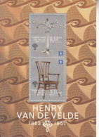 2013 Belgium Henry Van De Velde Furniture Design Souvenir Sheet MNH @ BELOW FACE VALUE - Ongebruikt