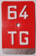 Velonummer Thurgau TG 64 - Plaques D'immatriculation