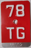 Velonummer Thurgau TG 78 - Plaques D'immatriculation