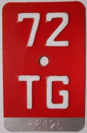 Velonummer Thurgau TG 72 - Plaques D'immatriculation