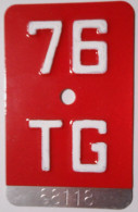 Velonummer Thurgau TG 76 - Plaques D'immatriculation