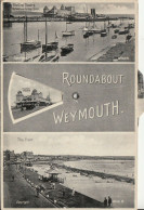 Roundabout Weymouth Mechanical Multi Views Wheel Rare Postcard - Weymouth