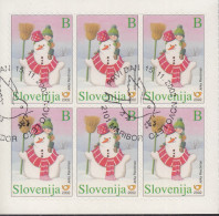 SLOWENIEN  413, Teil-Markenheftchen (6 Marken), Gestempelt, Weihnachten/Neujahr, 2002 - Slovenia