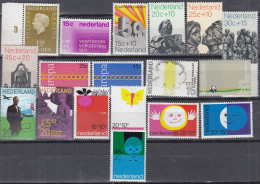 NIEDERLANDE  Jahrgang 1971,  Postfrisch **,  956-973, Ohne Block 10 - Komplette Jahrgänge