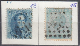 BELGIEN  12, 15, Gestempelt, König Leopold I., 1963/65 - 1858-1862 Medallones (9/12)