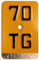 Velonummer Mofanummer Thurgau TG 70 - Placas De Matriculación