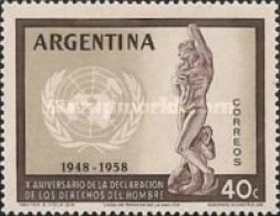 ARGENTINA - AÑO 1959 - 10º Aniversario De La Declaración De Los Derechos Humanos. Papel Tizado * MH* - Ungebraucht