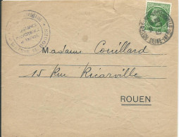FRANCE LETTRE 80c MAIRIE DE ROUEN POUR ROUEN ( SEINE INFERIEURE ) DE 1945 LETTRE COVER - 1945-47 Ceres (Mazelin)