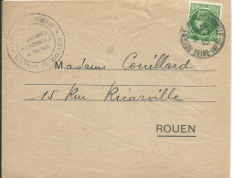 FRANCE LETTRE 80c MAIRIE DE ROUEN POUR ROUEN ( SEINE INFERIEURE ) DE 1945 LETTRE COVER - 1945-47 Ceres Of Mazelin