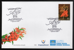 URUGUAY 2022 (UPAEP, Joint Issue, Art, Dance, Ballet, Theater, Sen Chopina, Sylphides, Chopin, Fokine, Textile) - 1 FDC - Textile