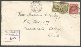 1947 Registered Cover 14c War/Peace CDS Montreal Stn B To Macdonald College PQ Quebec - Postgeschiedenis