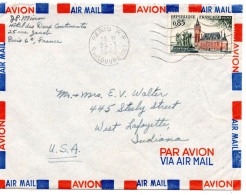 70149 - Frankreich - 1962 - 85c Calais EF A LpBf PARIS -> West Lafayette, IN (USA) - Covers & Documents