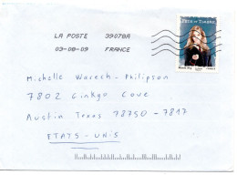 70150 - Frankreich - 2009 - "Monde" Briefmarkenfest EF A Bf 39078A -> Austin, TX (USA) - Briefe U. Dokumente
