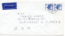70158 - Bund - 1984 - 2@90Pfg (1x Kl Mgl) B&S A LpBf BADEN-BADEN - ... -> Elmhurst, NY (USA) - Lettres & Documents