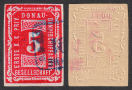 1887 DDSG D.D.S.G. Danube Donau Revenue Tax Austria Hungary KuK K.u.K Ship Steamer Ticket Stamp - 5 Kr - Fiscale Zegels