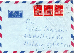 70167 - Bund - 1971 - 3@30Pfg Brandenburger Tor A LpBf KOELN - ... -> Malden, MA (USA) - Lettres & Documents