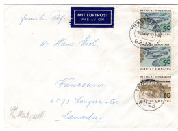 70169 - Bund - 1969 - 2@50Pfg Naturschutz MiF A LpBf TROSTBERG -> Vancouver, BC (USA) - Briefe U. Dokumente