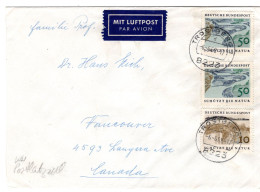 70169 - Bund - 1969 - 2@50Pfg Naturschutz MiF A LpBf TROSTBERG -> Vancouver, BC (USA) - Covers & Documents