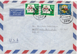 70175 - Bund - 1967 - 50Pfg WoFa '66 MiF A LpBf NORDSTRAND -> Mattituck, NY (USA) - Lettres & Documents