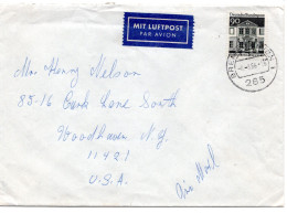 70183 - Bund - 1966 - 90Pfg Gr.Bauten EF A LpBf BREMERHAVEN -> Woodhaven, NY (USA) - Storia Postale