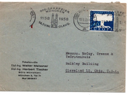 70189 - Bund - 1958 - 40Pfg CEPT '57 A Bf MUENCHEN - ... -> Cleveland, OH (USA) - Covers & Documents