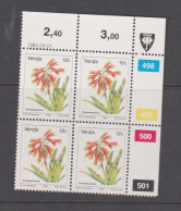 Venda 1985 - 12c Flower Plate Block 4 MNH - Venda