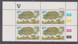 Venda 1984 Trees Plated Blocks 4 MNH - Venda