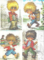 THEME ILLUSTRATEURS  MICHEL THOMAS     THEME ENFANTS LOT DE 4 CARTES   ****  A  SAISIR ***** - Thomas