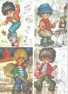 THEME ILLUSTRATEURS  MICHEL THOMAS     THEME ENFANTS LOT DE 4 CARTES   ****  A  SAISIR ***** - Thomas