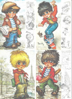 THEME ILLUSTRATEURS  MICHEL THOMAS     THEME ENFANTS LOT DE 4 CARTES   ****  A  SAISIR ***** - Thomas