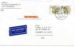 70215 - Bund - 1983 - 2@80Pfg B&S A LpBf SINZHEIM -> Elmhurst, NY (USA) - Lettres & Documents