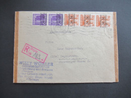 Bizone Bandaufdruck 16.8.1948 Zensurbeleg Einschreiben Not R-Zettel Als Stempel Regen (Bayer. Wald) - Regensburg - Storia Postale