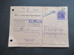 Bandaufdruck 1948 Nr.37 I EF Drucksache / Überweisung über 300 Reichsmark Kreissparkasse Wolfstein In Freyung - Brieven En Documenten
