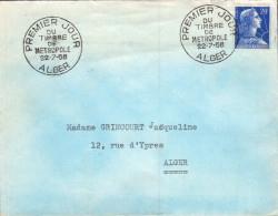 FDC DU TP MULLER DE METROPOLE 1958 - Lettres & Documents