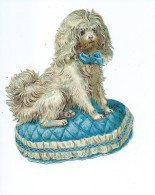 Découpis Grand Format 35, Chien De Race Avec Ruban Sur Un Coussin, Thème Chiens - Animaux