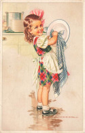 ENFANTS - Dessins D'enfants - Petite Fille - Colorisé -  Carte Postale  Ancienne - Kindertekeningen