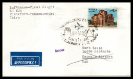 FFC Lufthansa  Frankfurt-Thessaloniki-Cairo  02/04/1972 - Covers & Documents