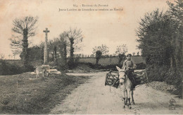 Limoëlou , Rothéneuf * 1906 * Jeune Laitière Se Rendant Au Marché * âne Donkey Porteuse De Lait Milk - Rotheneuf