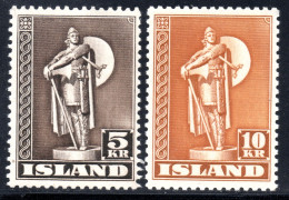 1839.ICELAND. 1947 THORFIN KARISEFNI 5KR, 10KR. PERF. 11.5 #230a,231a  MNH - Nuovi
